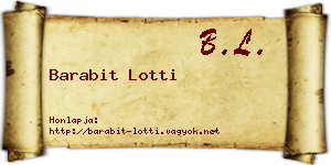 Barabit Lotti névjegykártya